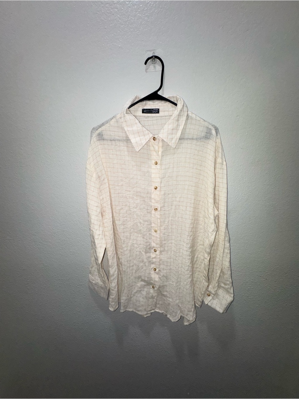 Light Cream Button-Down Shirt - Women's Long Sleeve